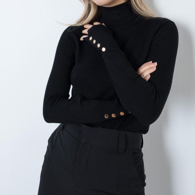 Turtle Neck Black & Nude